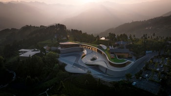 SANXIA TEA TOWN EXHIBITION CENTER in Yichang, China - by ARCHSTUDIO at ARKITOK