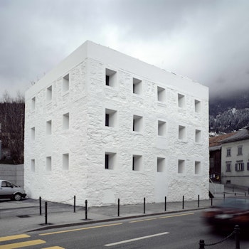 THE YELLOW HOUSE in Flims, Switzerland - by Valerio Olgiati at ARKITOK
